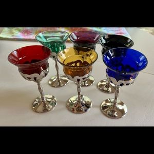 Multicolored candle holders – set of six
